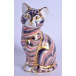 Royal Crown Derby paperweight of Sitting Cat. 13cm high