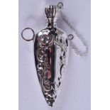 A SILVER PERFUME BOTTLE. 6.5 cm high.