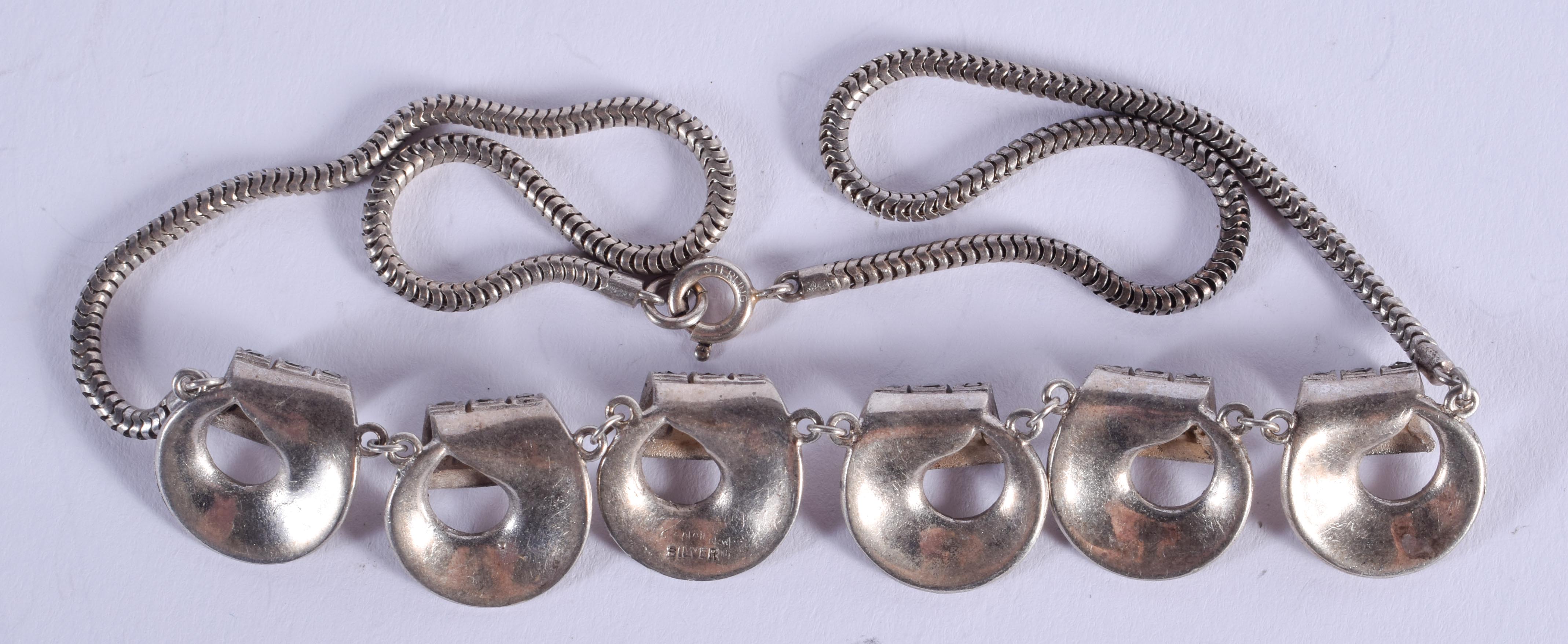 A VINTAGE SILVER NECKLACE. 38 cm long. - Image 2 of 2