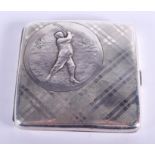 AN ANTIQUE GOLFING CIGARETTE ASE. Birmingham 1909. 112 grams. 9 cm x 8 cm.