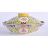 AN EARLY 20TH CENTURY CHINESE FAMILLE ROSE BOWL AND COVER Guangxu/Republic. 19 cm diameter.