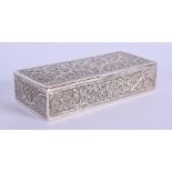 AN INDIAN SILVER BOX. 95 grams. 9.5 cm x 4.5 cm.