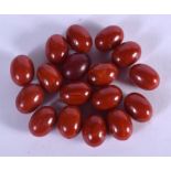 ASSORTED CHERRY AMBER BAKELITE BEADS. 24.8 grams. 1 cm wide. (qty)