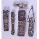 FIVE ANTIQUE SILVER ITEMS. 47 grams. (5)