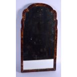 A MID 19TH CENTURY MIDDLE EASTERN OTTOMAN TORTOISESHELL MIRROR with segmented banding. 51 cm x 25 cm