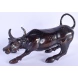 A JAPANESE BRONZE BULLOCK OKIMONO 20th Century. 24 cm x 20 cm.