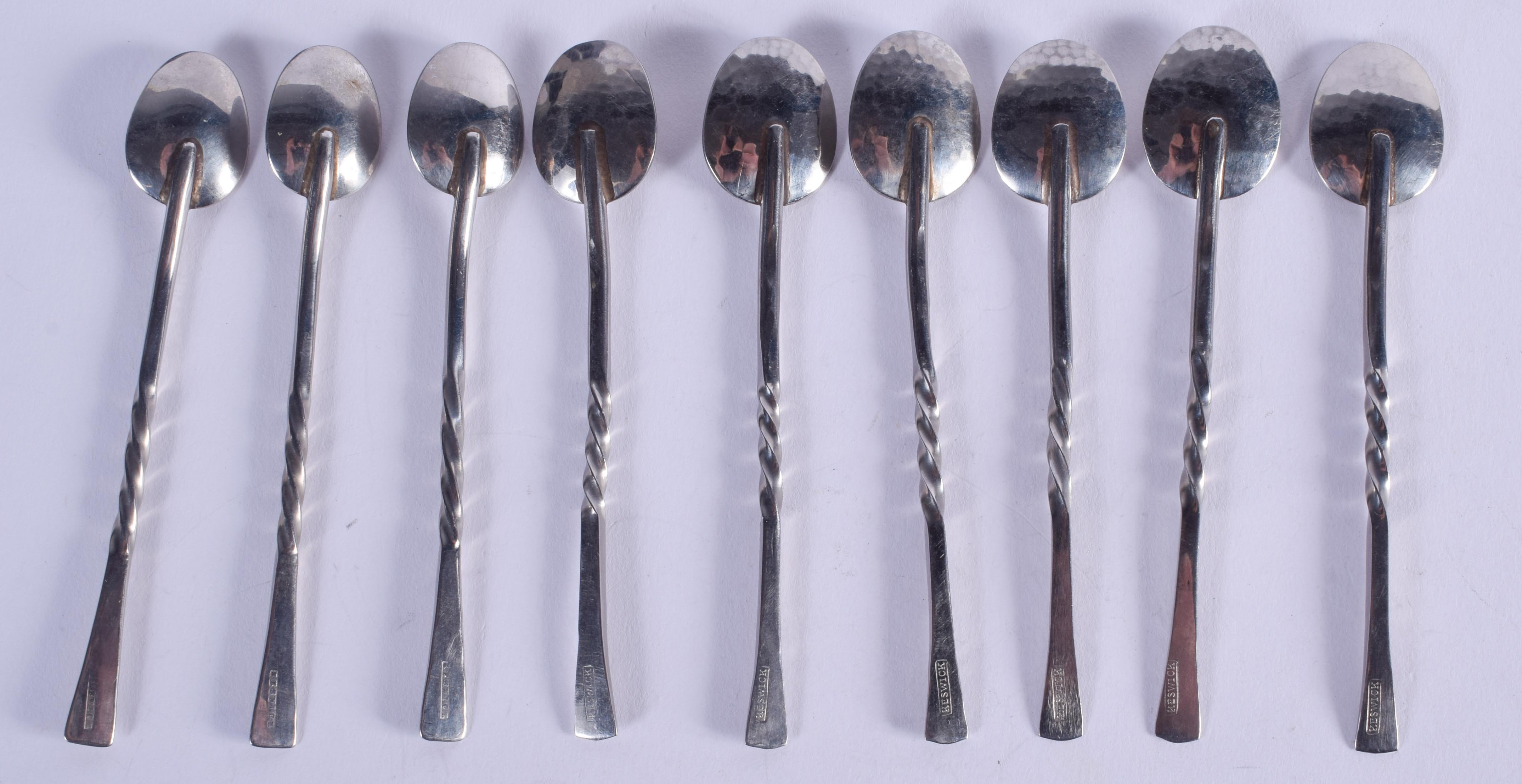 NINE KESWICK SCHOOL WHITE METAL SPOONS. 63 grams. (9) - Image 2 of 3