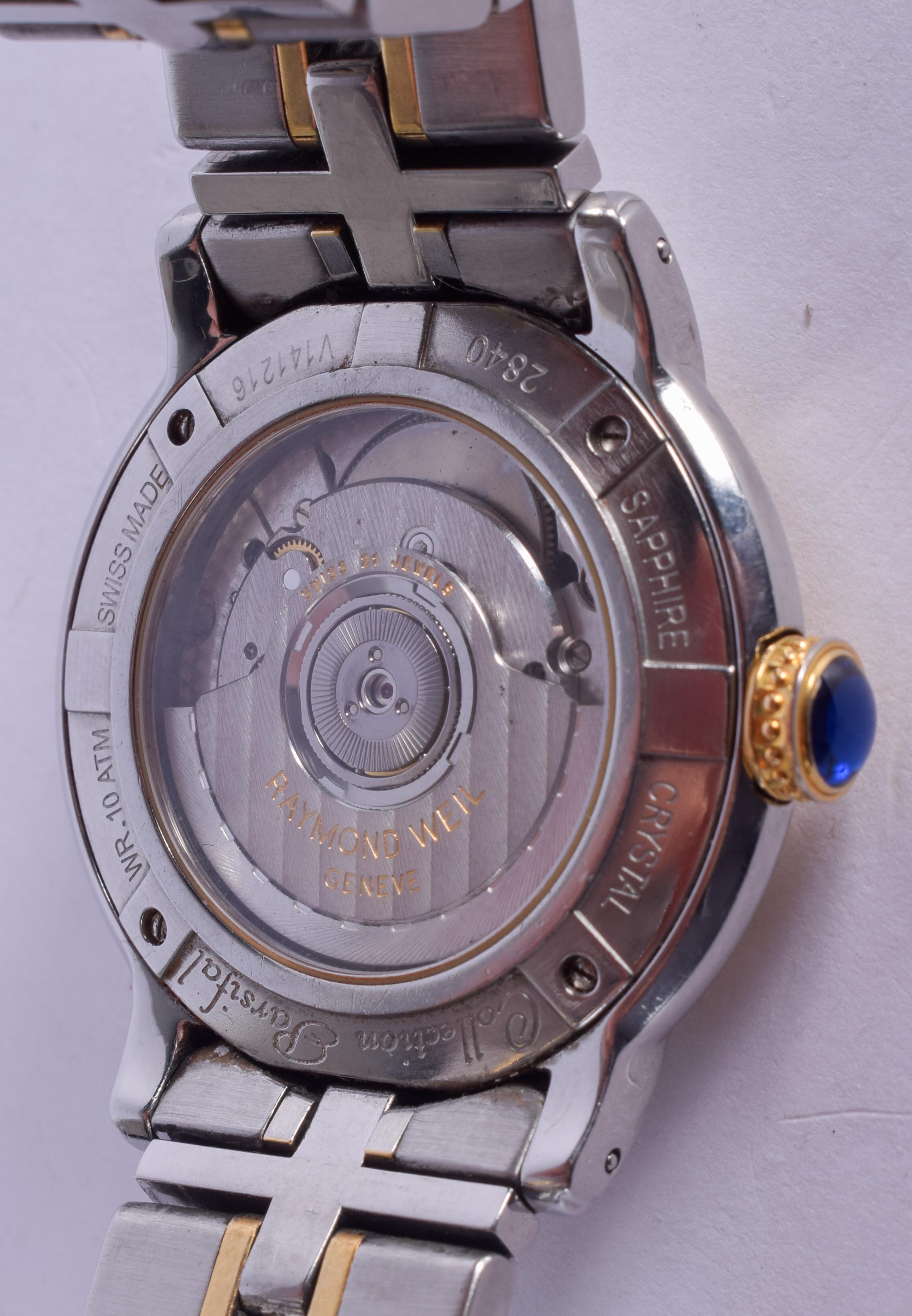 A RAYMOND WEIL AUTOMATIC TWO TONE WRISTWATCH. 3.5 cm wide. - Image 2 of 2