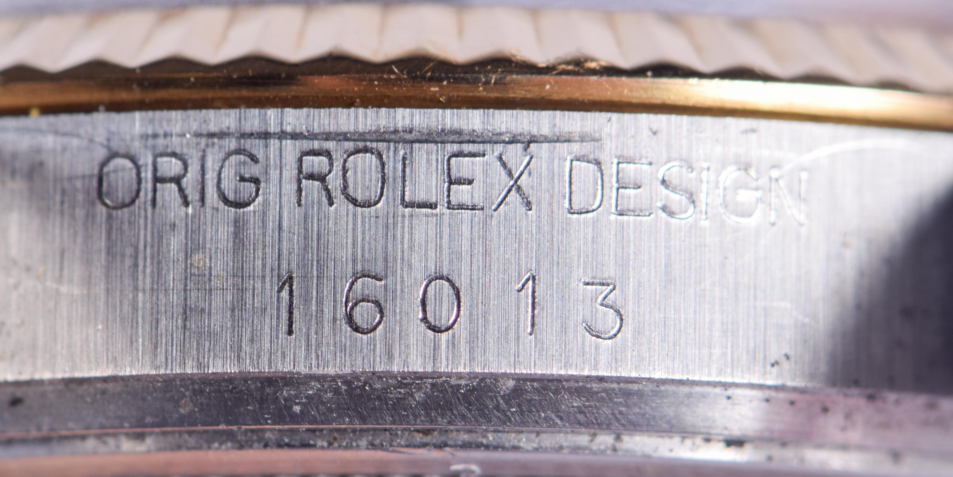 A BOXED ROLEX TWO TONE DIAMOND EMBELLISHED DATE JUST WRISTWATCH. 3.5 cm wide, strap 15 cm inc clasp - Image 4 of 5