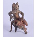 A COLD PAINTED BRONZE CAT. 8 cm x 3 cm.