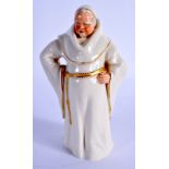 Royal Worcester rare figure of a monk with coloured face and hand otherwise white and gilt dated 188