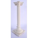 AN EARLY 19TH CENTURY EUROPEAN CREAMWARE POTTERY CANDLESTICK. 32 cm high.