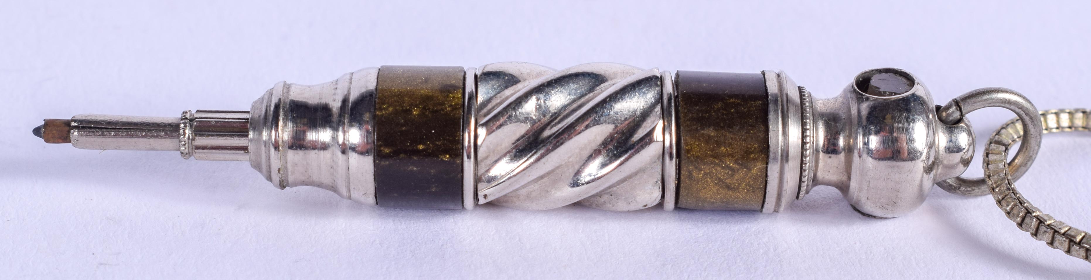 A VINTAGE SILVER PROPELLING PENCIL. Pencil 5.5 cm long. - Image 2 of 2