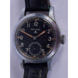 A MILITARY BLACK DIAL RECORD DIRTY DOZEN WRISTWATCH. 3.25 cm diameter.