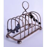 A LARGE VICTORIAN SILVER TOAST RACK. 289 grams. 16 cm x 16 cm.