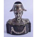 A VERY UNUSUAL ANTIQUE SILVER MODEL OF Napoleon by Berthold Muller. 287 grams overall. 8 cm x 10 cm.