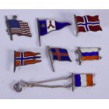 ASSORTED SILVER FLAGS. 6 grams. (qty)