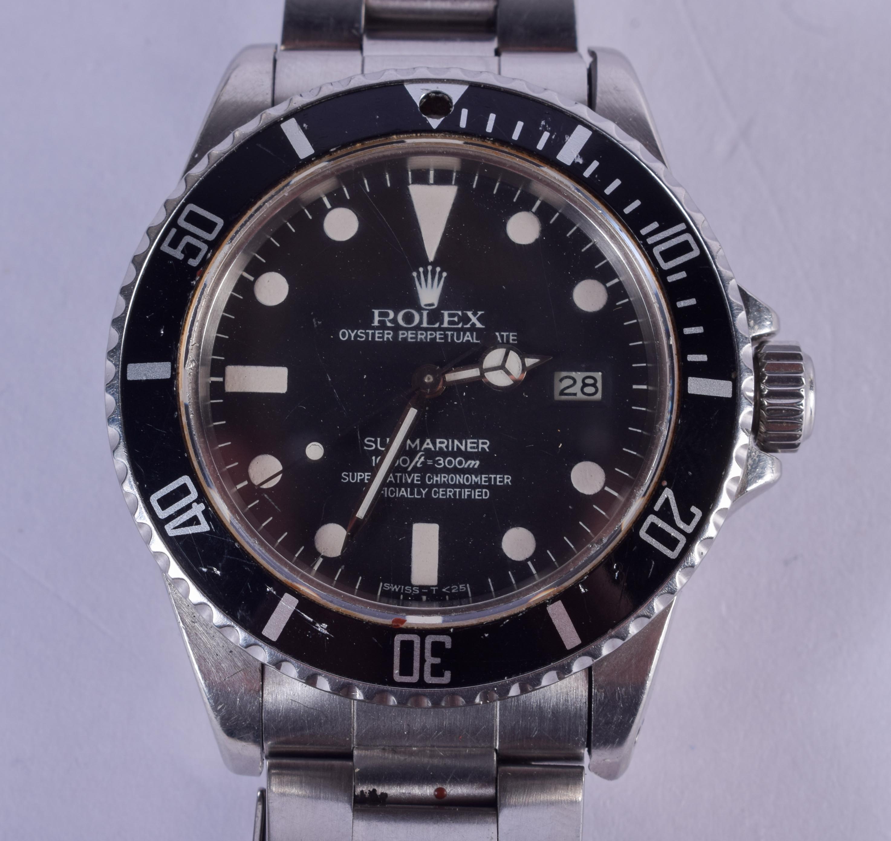 A GOOD ROLEX MODEL 16800 SUBMARINE BLACK DIAL WRISTWATCH C1983/84 with discontinued T25 dial, serial