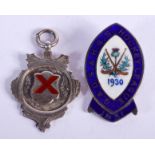 TWO SILVER AND ENAMEL MEDALS. Birmingham 1929. 16 grams. (2)