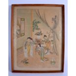 AN EARLY 20TH CENTURY CHINESE INK WORK WATERCOLOUR Late Qing. Image 40 cm x 32 cm.