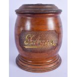 AN EARLY 20TH CENTURY TOBACCO JAR AND COVER. 23 cm x 14 cm.