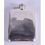 AN ART DECO SILVER HIP FLASK. Birmingham 1919. 143 grams. 12 cm x 8 cm.