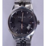 A RAYMOND WEIL STAINLESS STEEL WRISTWATCH. 3.75 cm diameter.