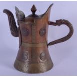 A 19TH CENTURY CHINESE TIBETAN COPPER MONKS CAP EWER. 20 cm x 16 cm.