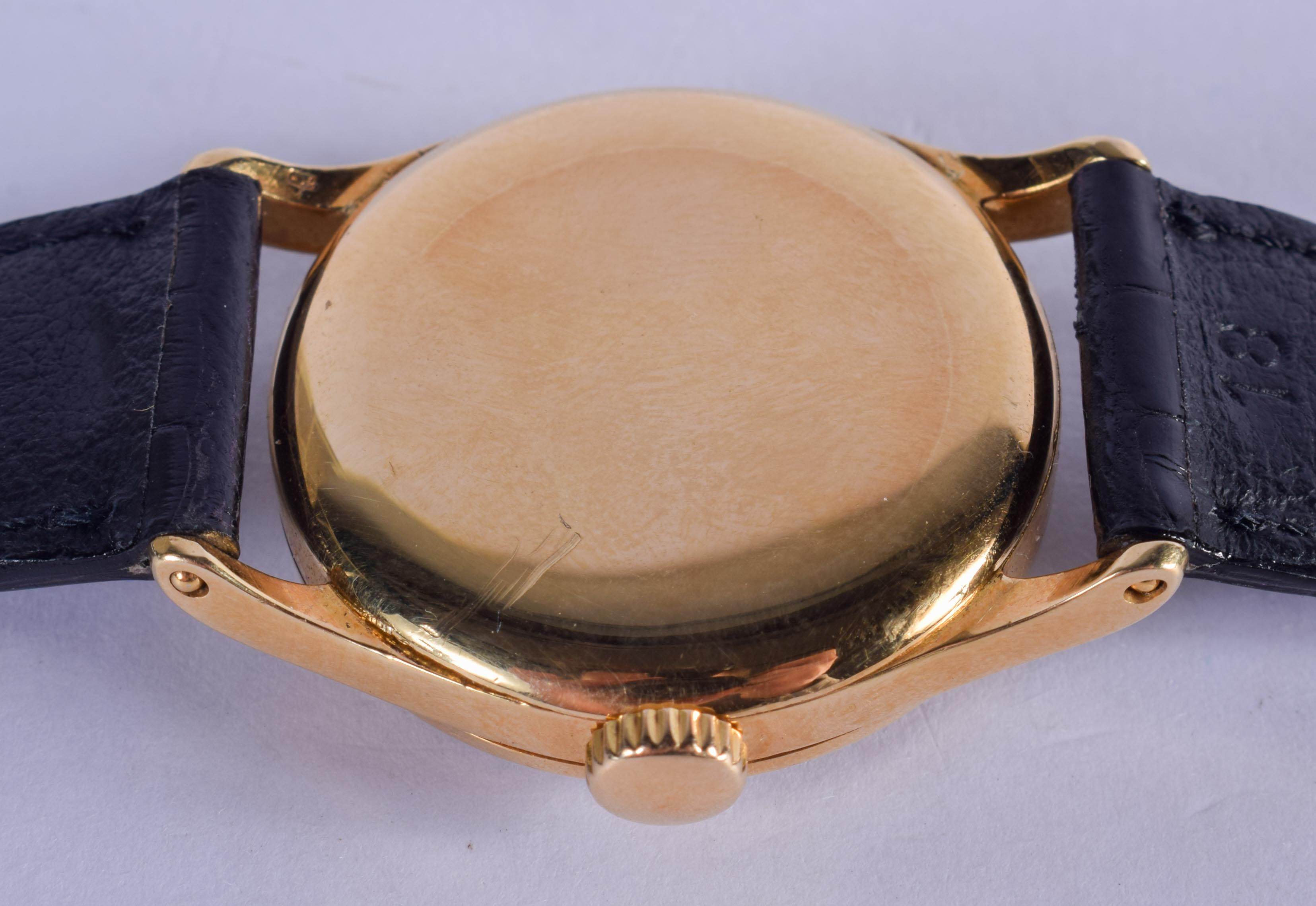 A RARE 18CT GOLD PATEK PHILIPPE BLACK DIAL WRISTWATCH with 18ct gold strap. Dial 3 cm diameter, Stra - Image 2 of 16