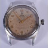 A VINTAGE TUDOR STAINLESS STEEL WATCH. 3 cm diameter.