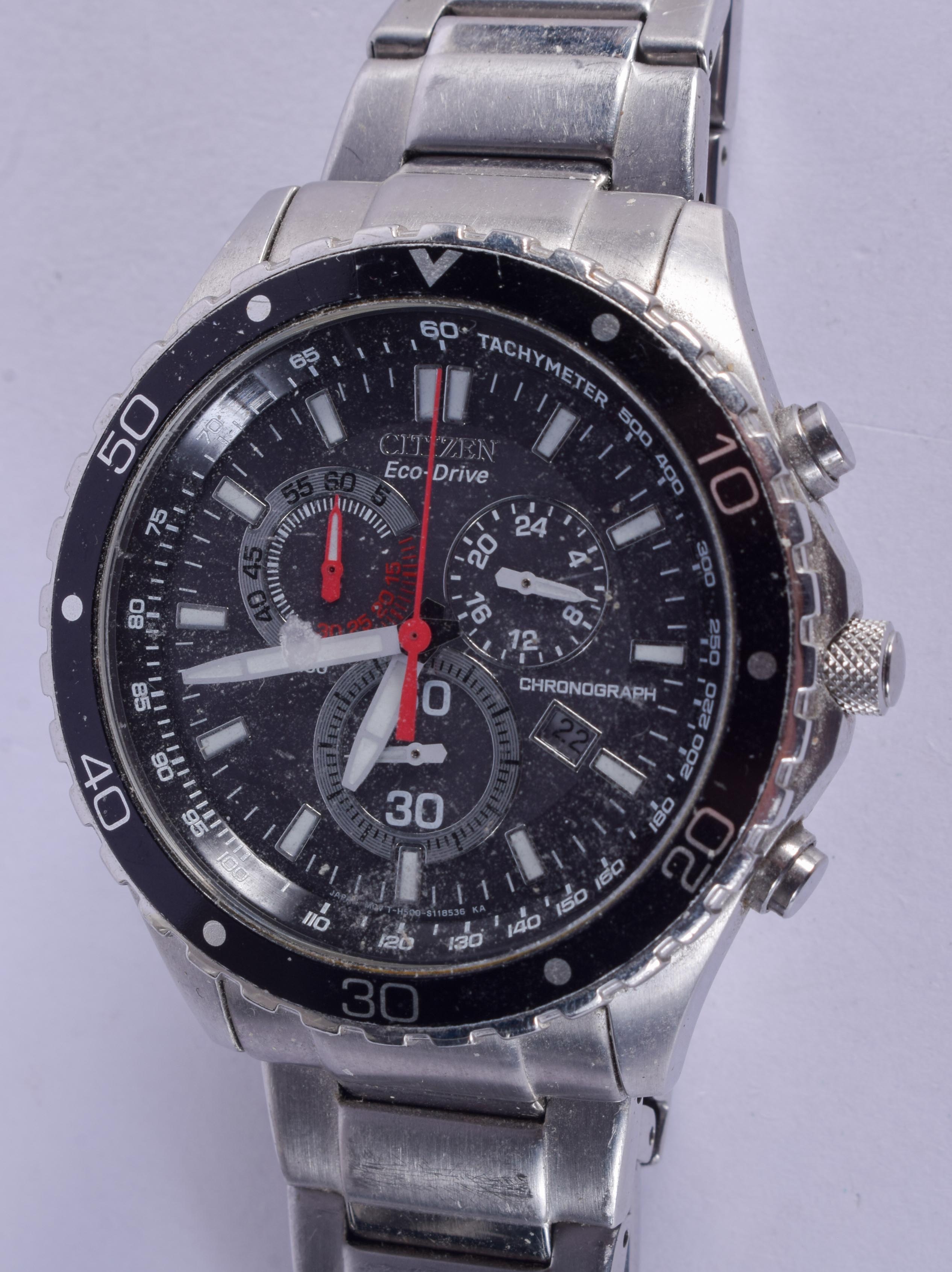 A CITIZEN ECO DRIVE WRISTWATCH. 4.25 cm diameter.