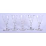 FIVE ANTIQUE GLASSES. 12.5 cm high. (5)