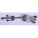 A CHINESE WHITE METAL CHATELAINE. 89 grams. 9.5 cm x 6 cm.