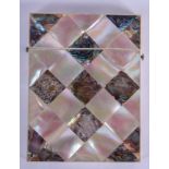 A VICTORIAN MOTHER OF PEARL SHELL CARD CASE. 10 cm x 8 cm.