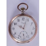 A SILVER LONGINES POCKET WATCH. 5.25 cm diameter.