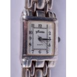 A CARTIER STYLE VOGANIA STEEL WRISTWATCH. Dial 1.5 cm x 1.5 cm.