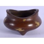 A CHINESE GOLD SPLASH BRONZE CENSER 20th Century. 4.5 cm wide.