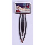 AN EROTIC SILVER MONEY CLIP. 8.5 cm long.