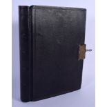 A RARE UNUSED VICTORIAN BRAMAH LOCK LEATHER CONTACT BOOK. 24 cm x 18 cm.