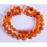 AN AMBER NECKLACE. 31 grams. 48 cm long.