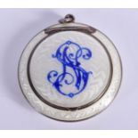 A RARE ANTIQUE RUSSIAN SILVER AND ENAMEL COMPACT. 30 grams. 3.5 cm diameter.