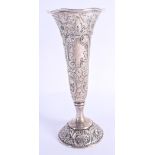 AN ANTIQUE BLACK STARR & FROST SILVER VASE. 175 grams. 18 cm high.