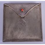 A 1950S CONTINENTAL WHITE METAL COMPACT. 62 grams. 6.5 cm x 7 cm.