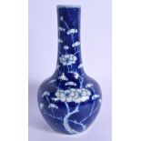 A 19TH CENTURY CHINESE BLUE AND WHITE PRUNUS VASE bearing Kangxi marks to base. 20 cm high.