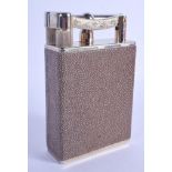 AN ART DECO SHAGREEN CASED TABLE LIGHTER in the manner of Dunhill. 15 cm x 8 cm.