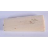 AN EARLY VICTORIAN IVORY ETUI CASE. 11 cm x 5.5 cm.