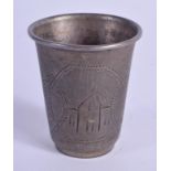 AN ANTIQUE RUSSIAN SILVER BEAKER. 4.25 cm high.