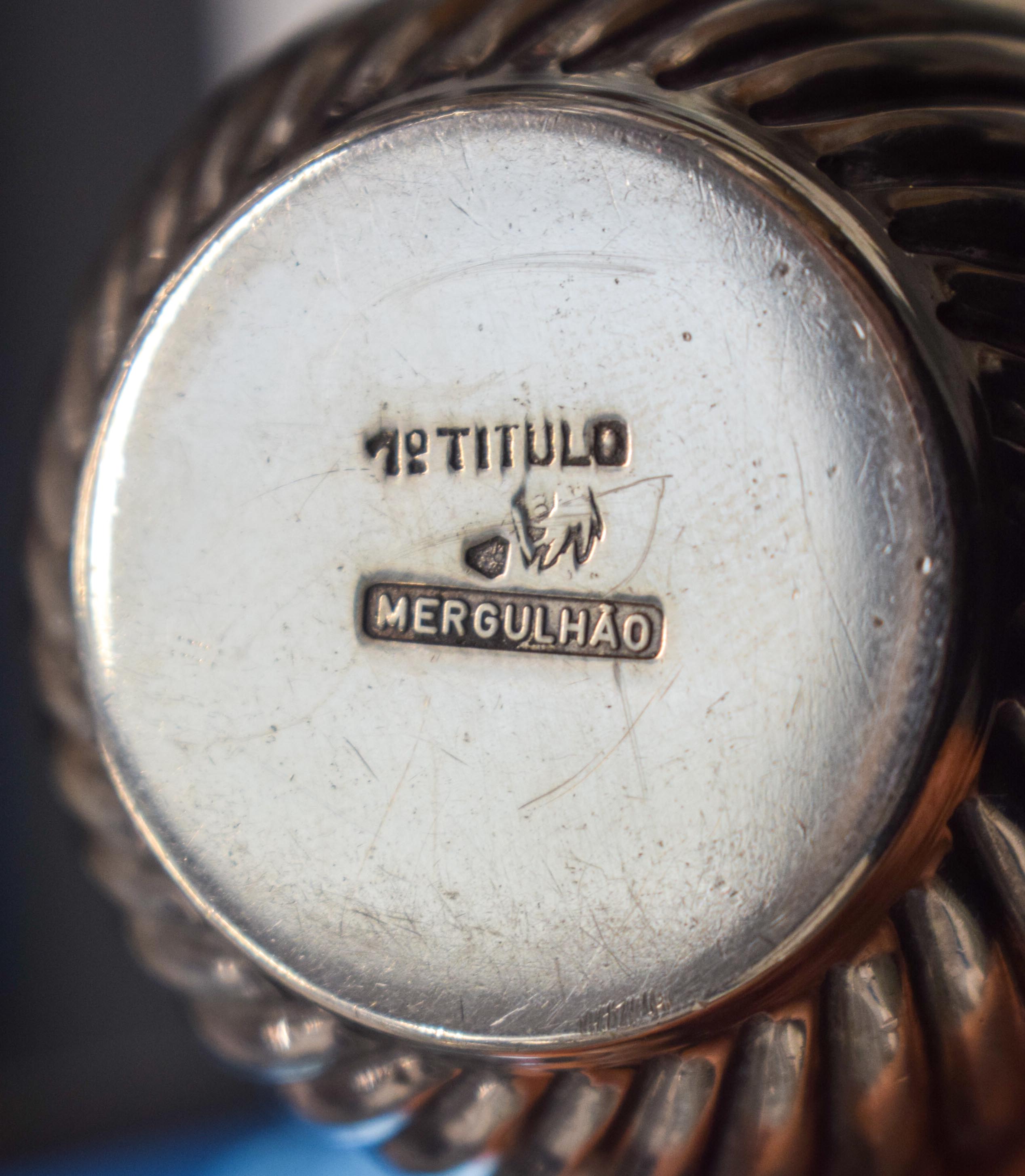 A VINTAGE MERGULHAO SILVER BRANDY WARMER. 40 grams. 8.5 cm wide. - Image 4 of 4