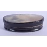 A SCOTTISH HORN SNUFF BOX. 9 cm x 5.5 cm.