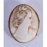 AN ANTIQUE CAMEO BROOCH. 4 cm x 5 cm.